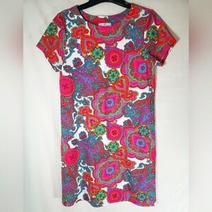 Jude Connally Pink Multicolored Short Sleeve Dress Sz XS